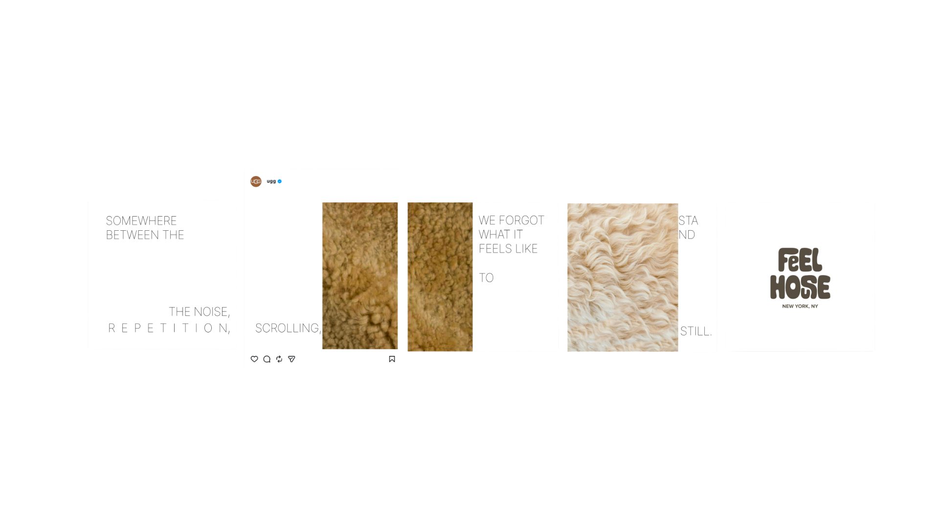 UGG Instagram Reel — 'We scroll to leave the moment. But the moment doesn't leave us.'